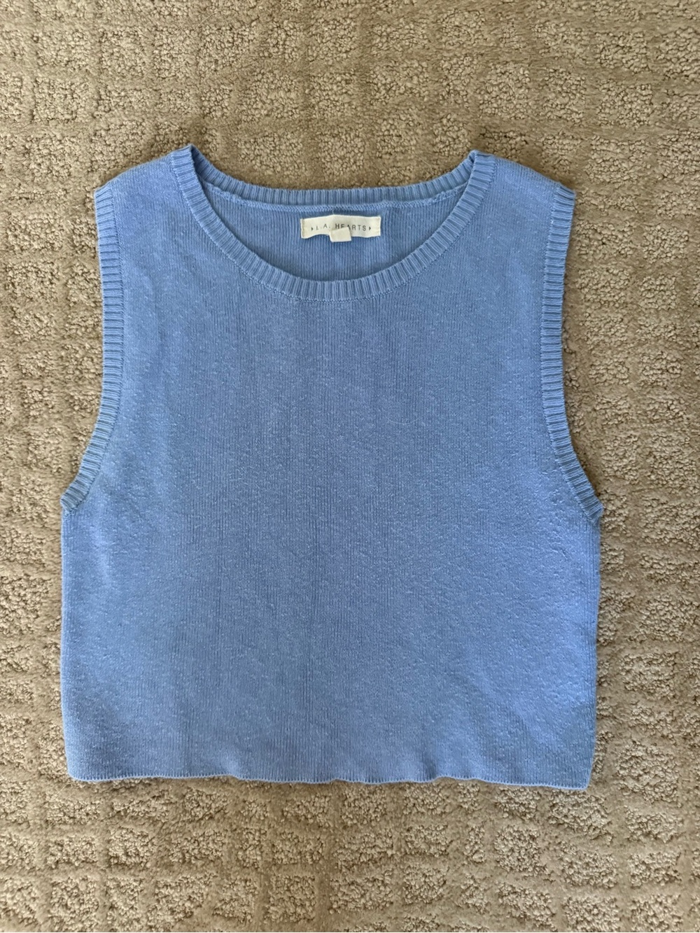 La Hearts Light Blue Knit Tank Top